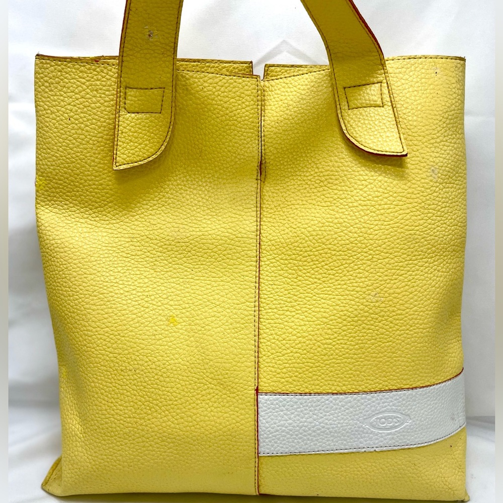 TOD’S Vintage Canary Yellow Leather Tote